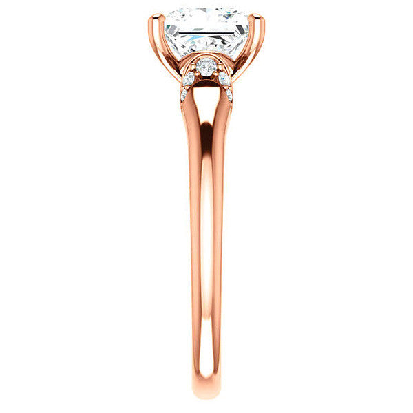 Princess Moissanite Accented Engagement Ring