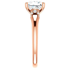 Princess Moissanite Accented Engagement Ring