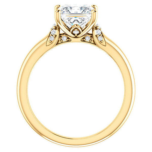 Princess Moissanite Accented Engagement Ring
