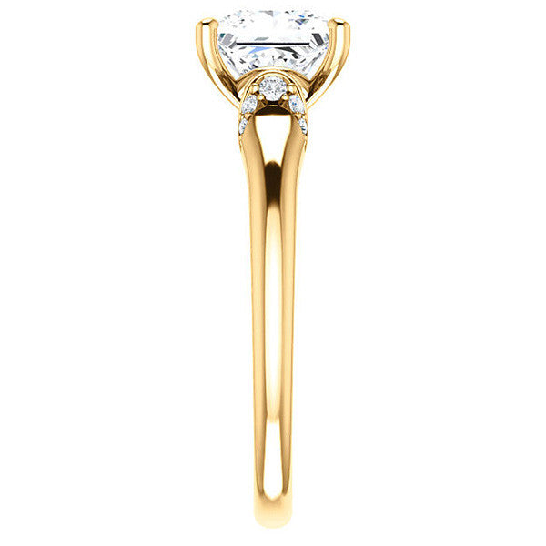 Princess Moissanite Accented Engagement Ring