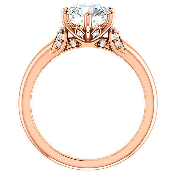 Round Moissanite Accented Engagement Ring