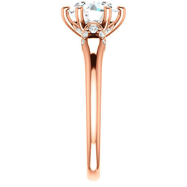 Round Moissanite Accented Engagement Ring