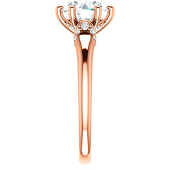 Round Moissanite Accented Engagement Ring