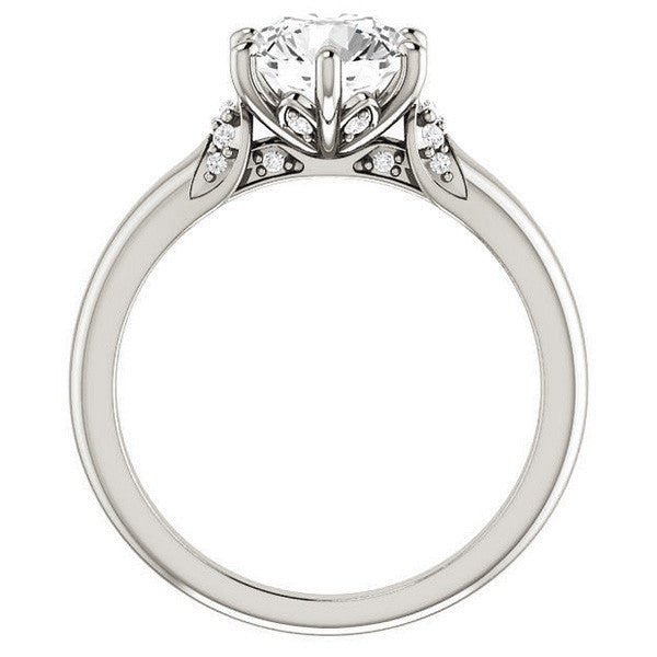 Round Moissanite Accented Engagement Ring