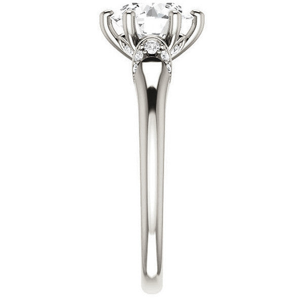 Round Moissanite Accented Engagement Ring