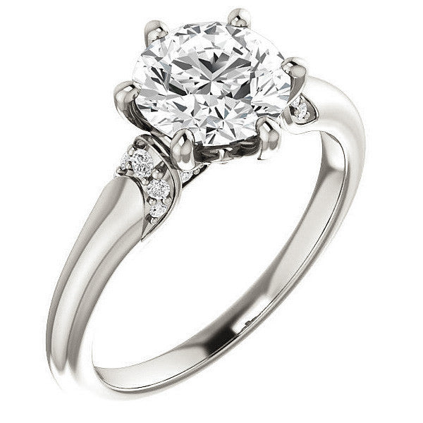 Round Moissanite Accented Engagement Ring