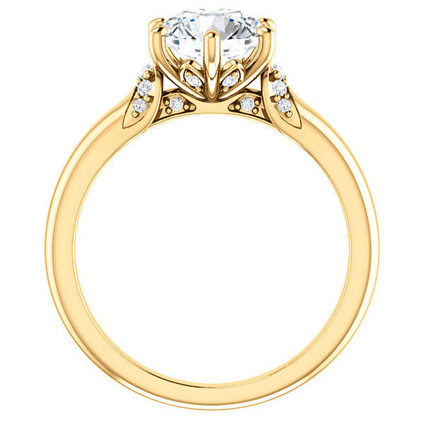 Round Moissanite Accented Engagement Ring