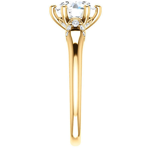 Round Moissanite Accented Engagement Ring