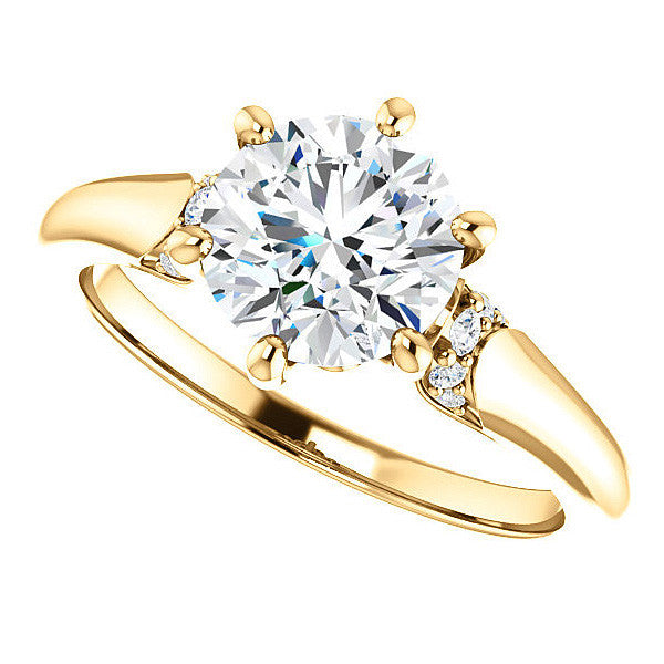 Round Moissanite Accented Engagement Ring
