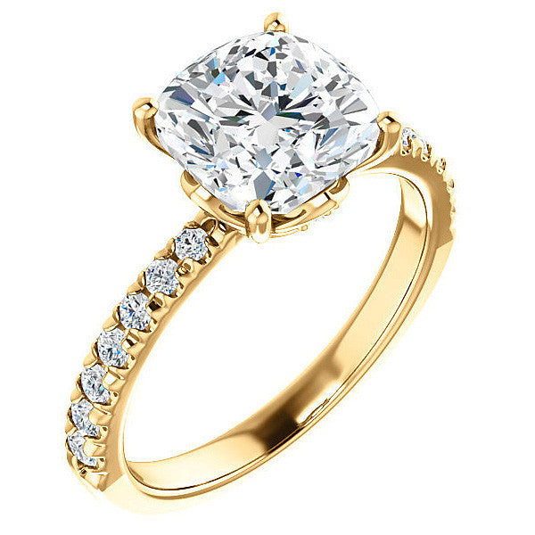 Cushion Moissanite Engagement Ring