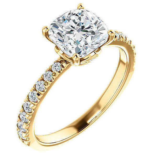 Cushion Moissanite Engagement Ring