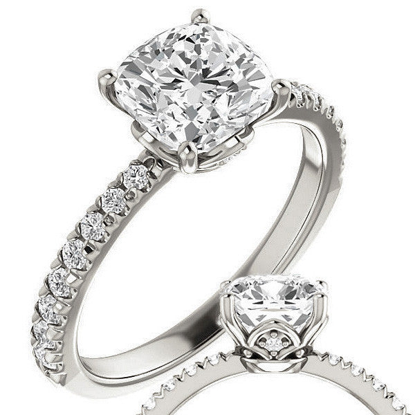 Cushion Moissanite Engagement Ring