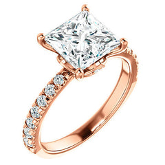 Princess Moissanite Engagement Ring