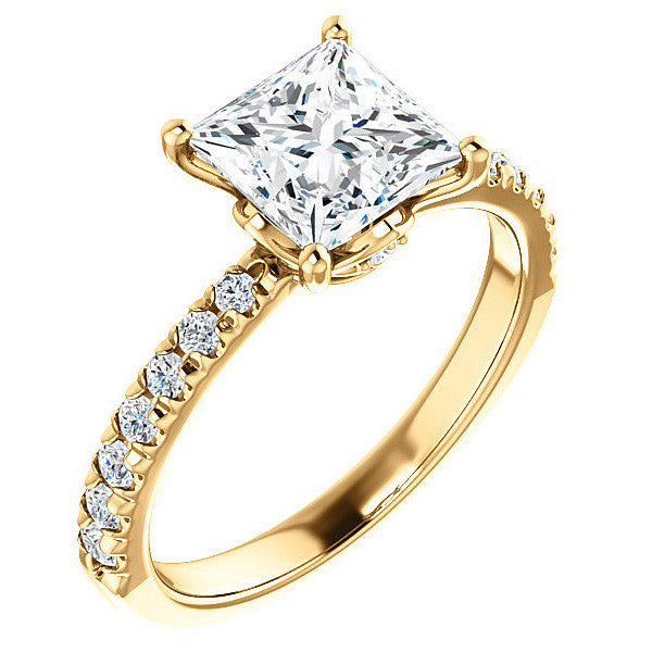 Princess Moissanite Engagement Ring