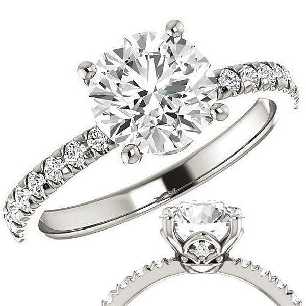 Round Moissanite Engagement Ring