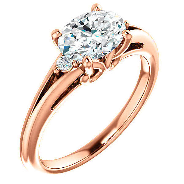 Oval Moissanite East-West Engagement Ring
