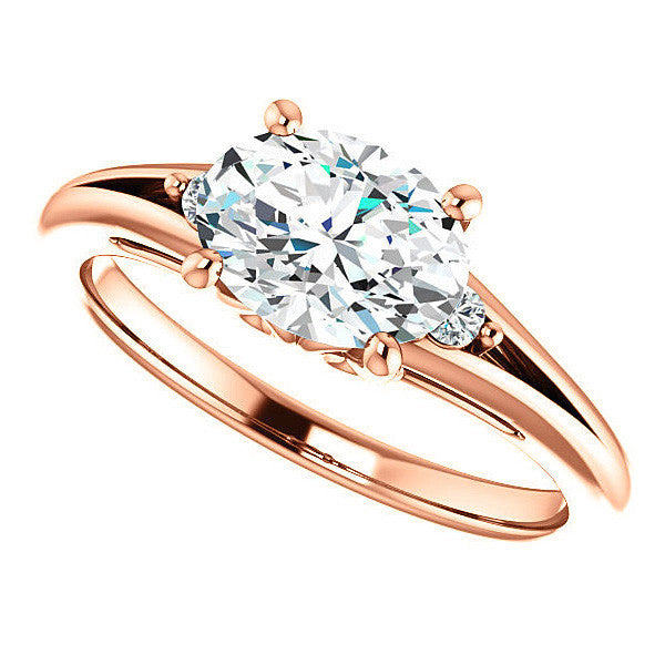 Oval Moissanite East-West Engagement Ring