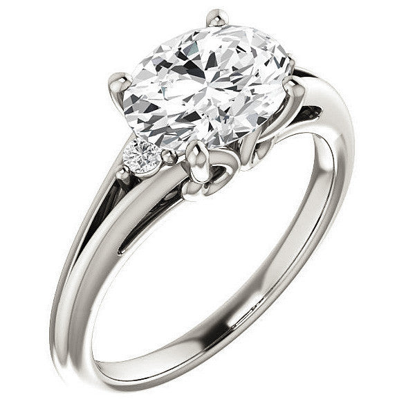 Oval Moissanite East-West Engagement Ring
