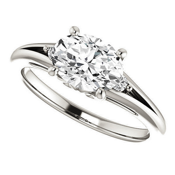 Oval Moissanite East-West Engagement Ring