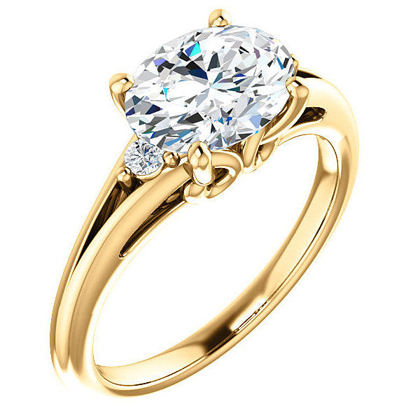 Oval Moissanite East-West Engagement Ring