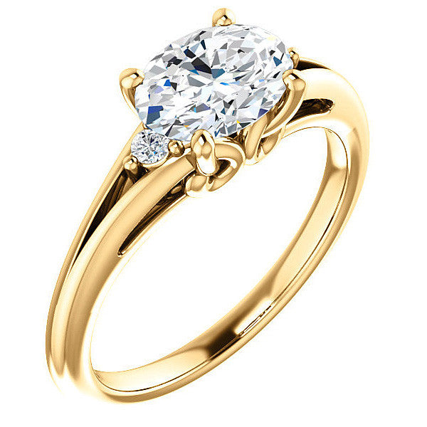 Oval Moissanite East-West Engagement Ring