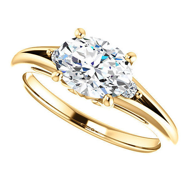 Oval Moissanite East-West Engagement Ring