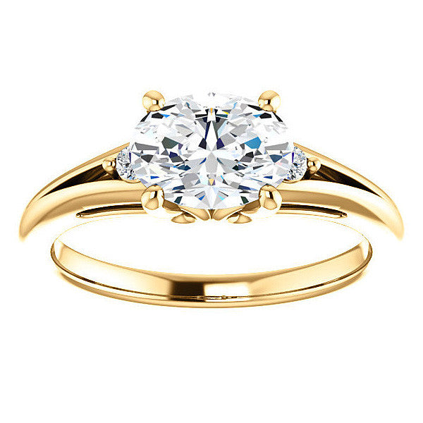 Oval Moissanite East-West Engagement Ring
