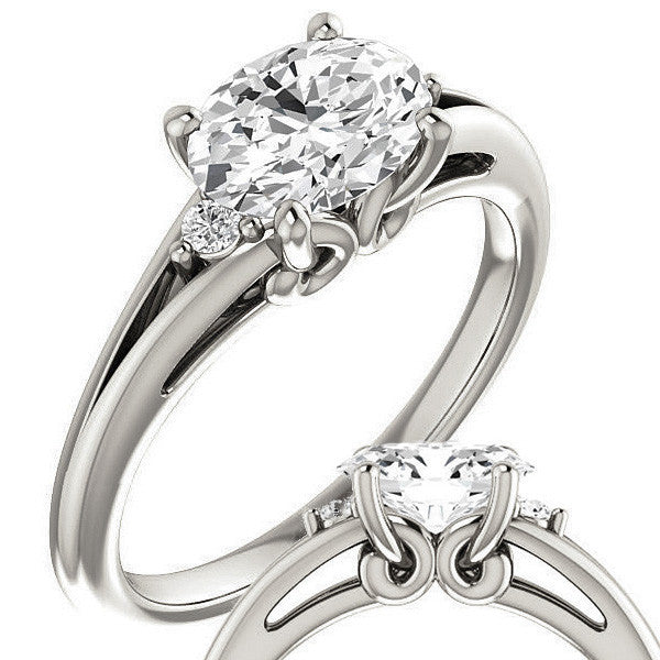 Oval Moissanite East-West Engagement Ring