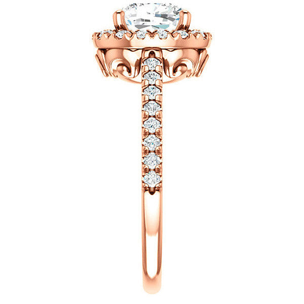 Cushion Moissanite Engagement Ring with Halo