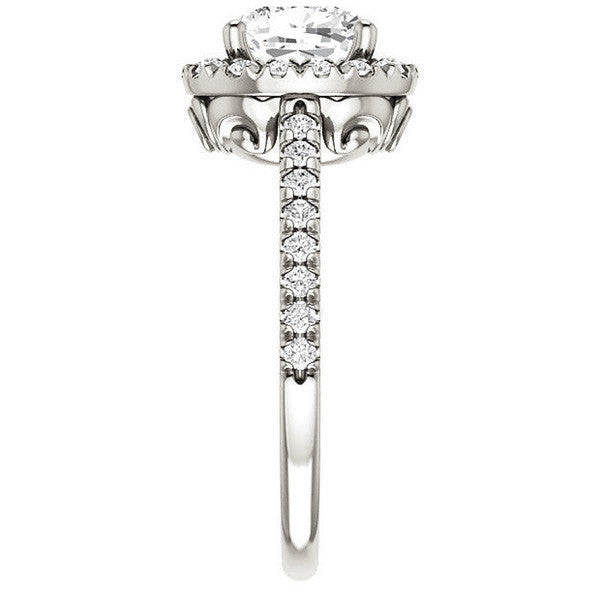 Cushion Moissanite Engagement Ring with Halo
