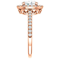 Oval Moissanite Engagement Ring with Halo