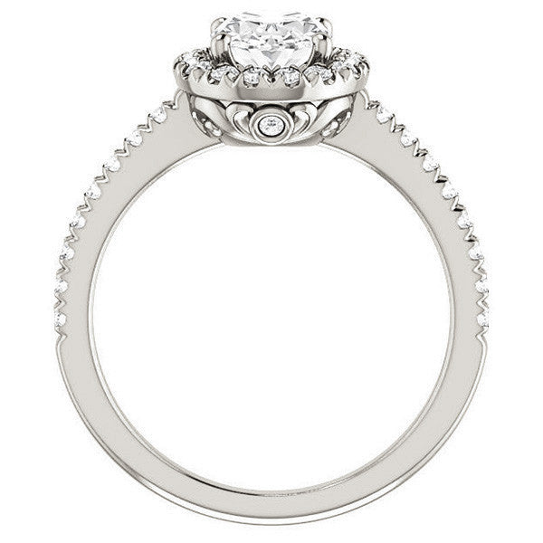 Oval Moissanite Engagement Ring with Halo