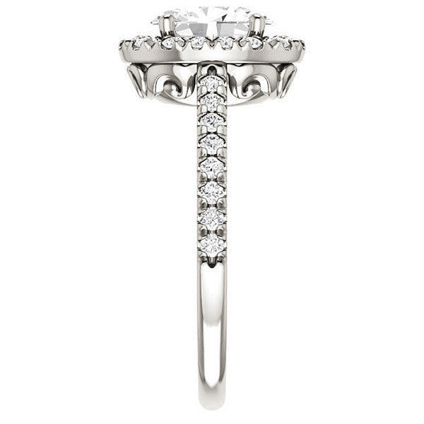 Oval Moissanite Engagement Ring with Halo