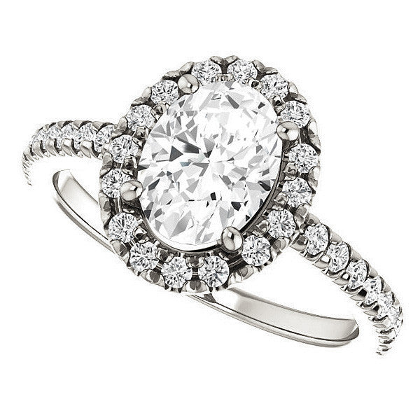Oval Moissanite Engagement Ring with Halo