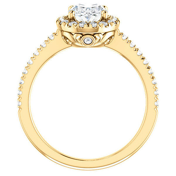Oval Moissanite Engagement Ring with Halo