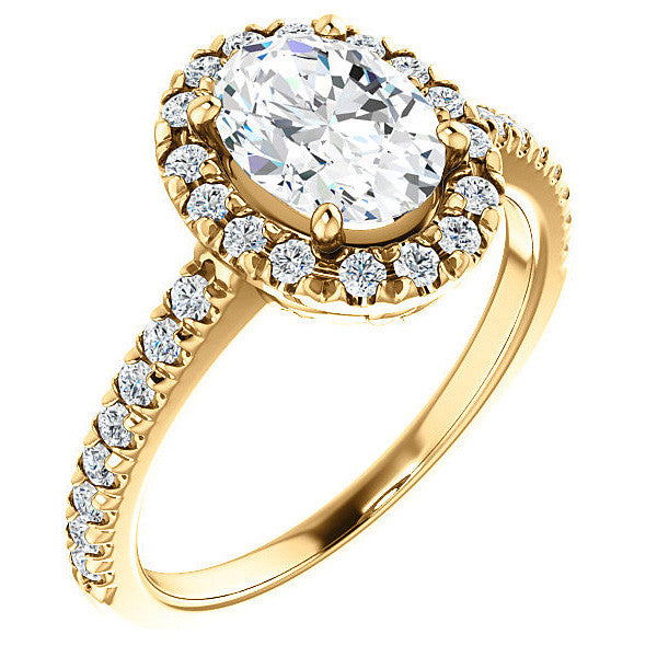 Oval Moissanite Engagement Ring with Halo