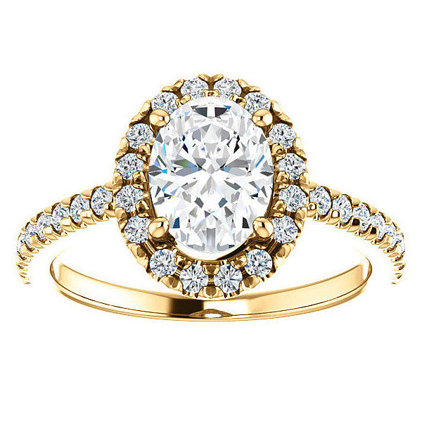 Oval Moissanite Engagement Ring with Halo