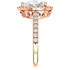 Pear Moissanite Engagement Ring with Halo