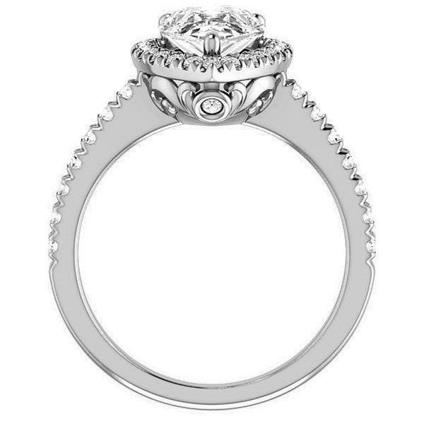 Pear Moissanite Engagement Ring with Halo