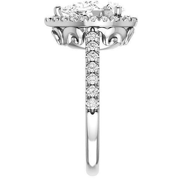 Pear Moissanite Engagement Ring with Halo