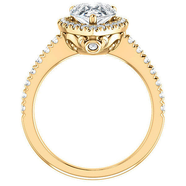 Pear Moissanite Engagement Ring with Halo
