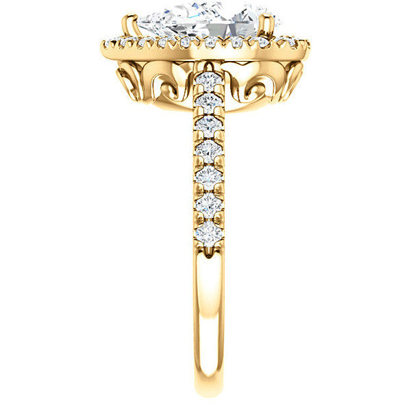 Pear Moissanite Engagement Ring with Halo