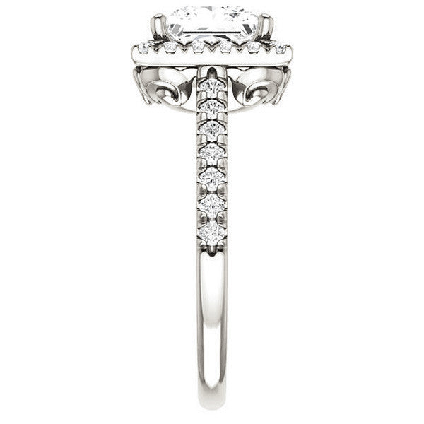 Princess Moissanite Engagement Ring with Halo