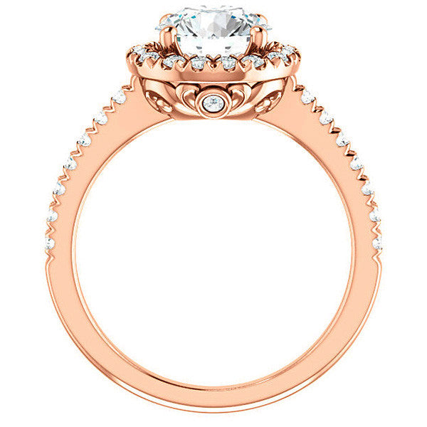 Round Moissanite Engagement Ring with Halo
