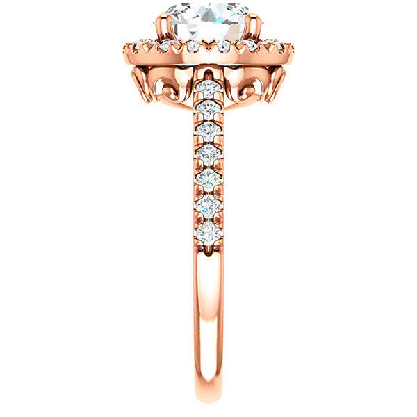Round Moissanite Engagement Ring with Halo