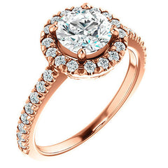 Round Moissanite Engagement Ring with Halo