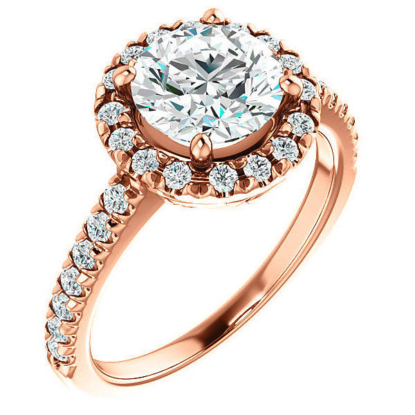 Round Moissanite Engagement Ring with Halo