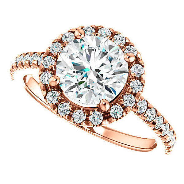 Round Moissanite Engagement Ring with Halo