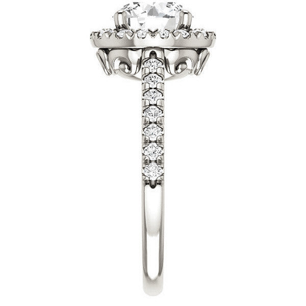 Round Moissanite Engagement Ring with Halo