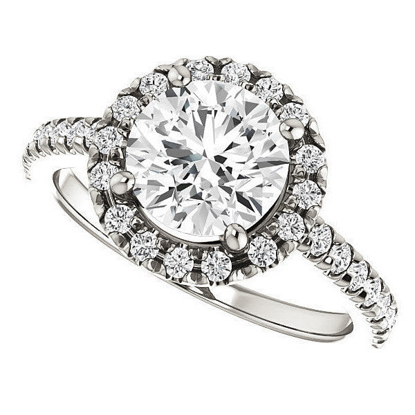 Round Moissanite Engagement Ring with Halo